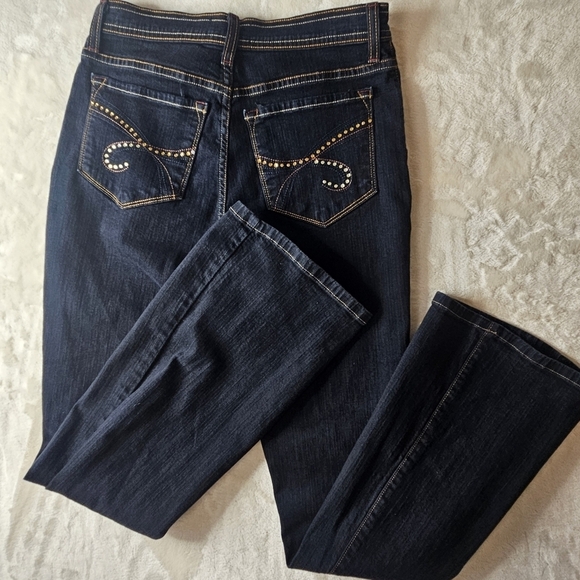 NYDJ jeans Bootcut Dark Wash 28 Embellished Pocket rhinestones - Picture 10 of 11